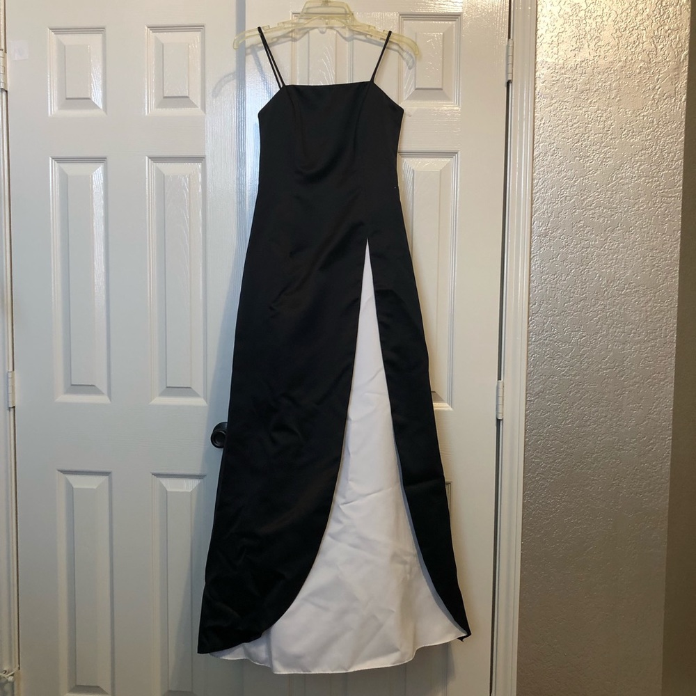 Black and white floor length formal dress